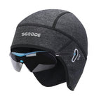 Men's Thermal Fleece Cycling Cap – Windproof Stretch Winter Skull Hat