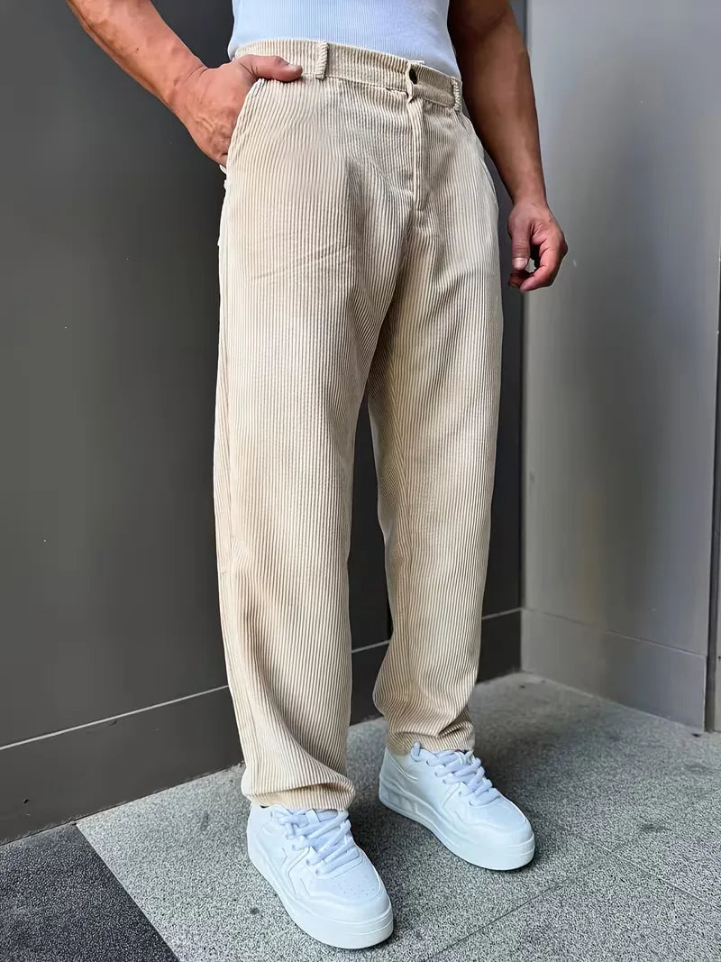Men's Straight-Leg Corduroy Trousers