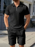 Men's Jacquard Polo and Shorts Set