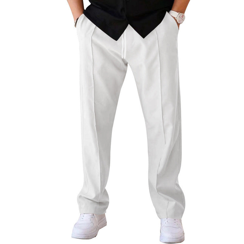 Men's Pleated Wide-Leg Trousers – Lightweight Relaxed Pants