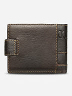 Men's leather-look Bifold Wallet – Retro Snap-Closure Card Holder