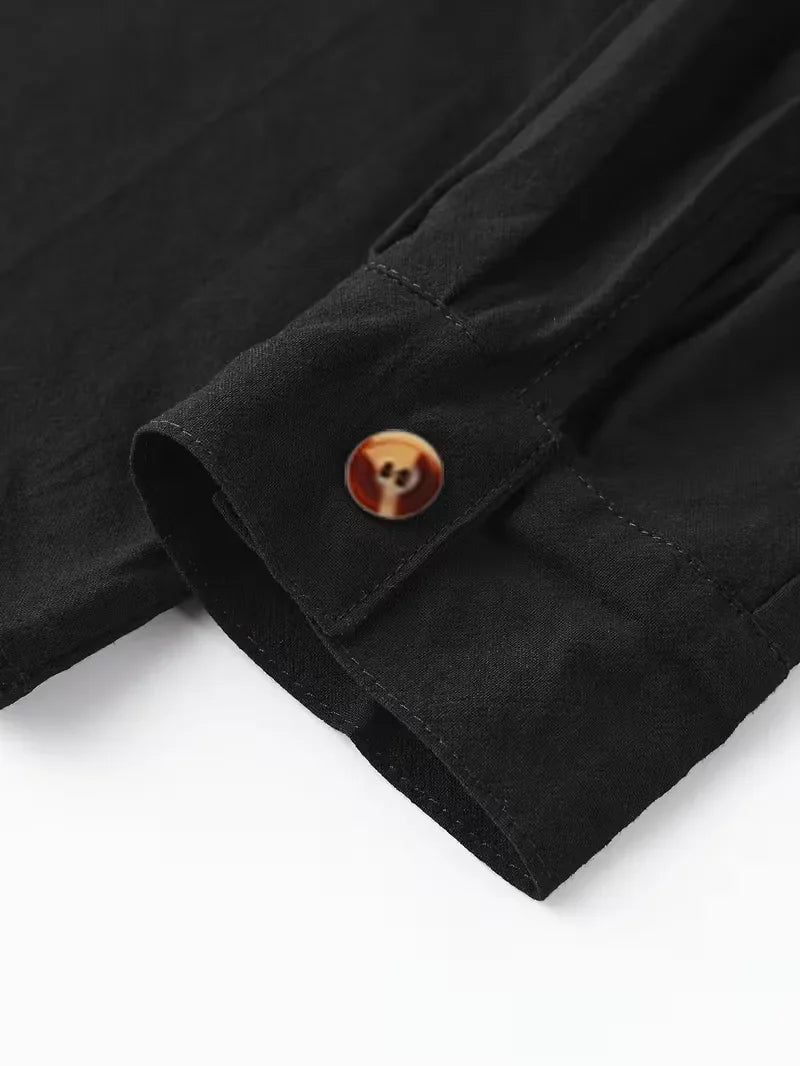 Men's Mandarin Collar Shirt and Trouser Set