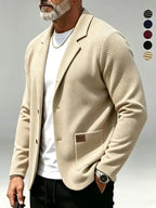 Men's Blazer with Knitted Texture