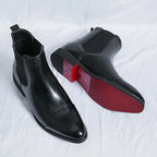 Men's Chelsea Boots – Elastic Side Panels, Red Sole