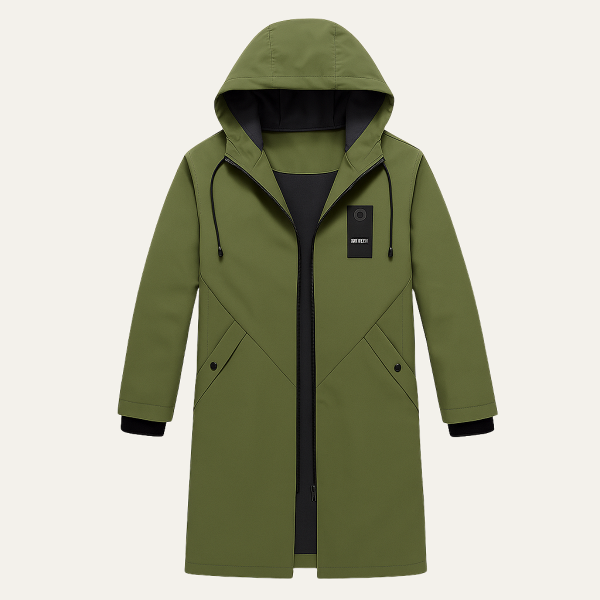 Men's Waterproof Longline Rain Jacket – Hooded, Windproof