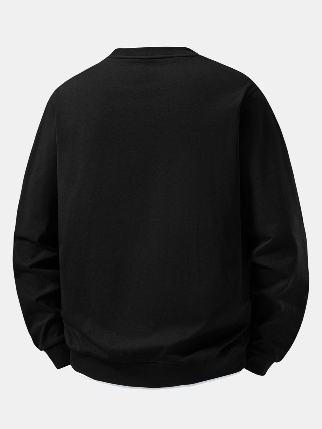Men's Cotton Blend Layered Crew Neck Sweatshirt