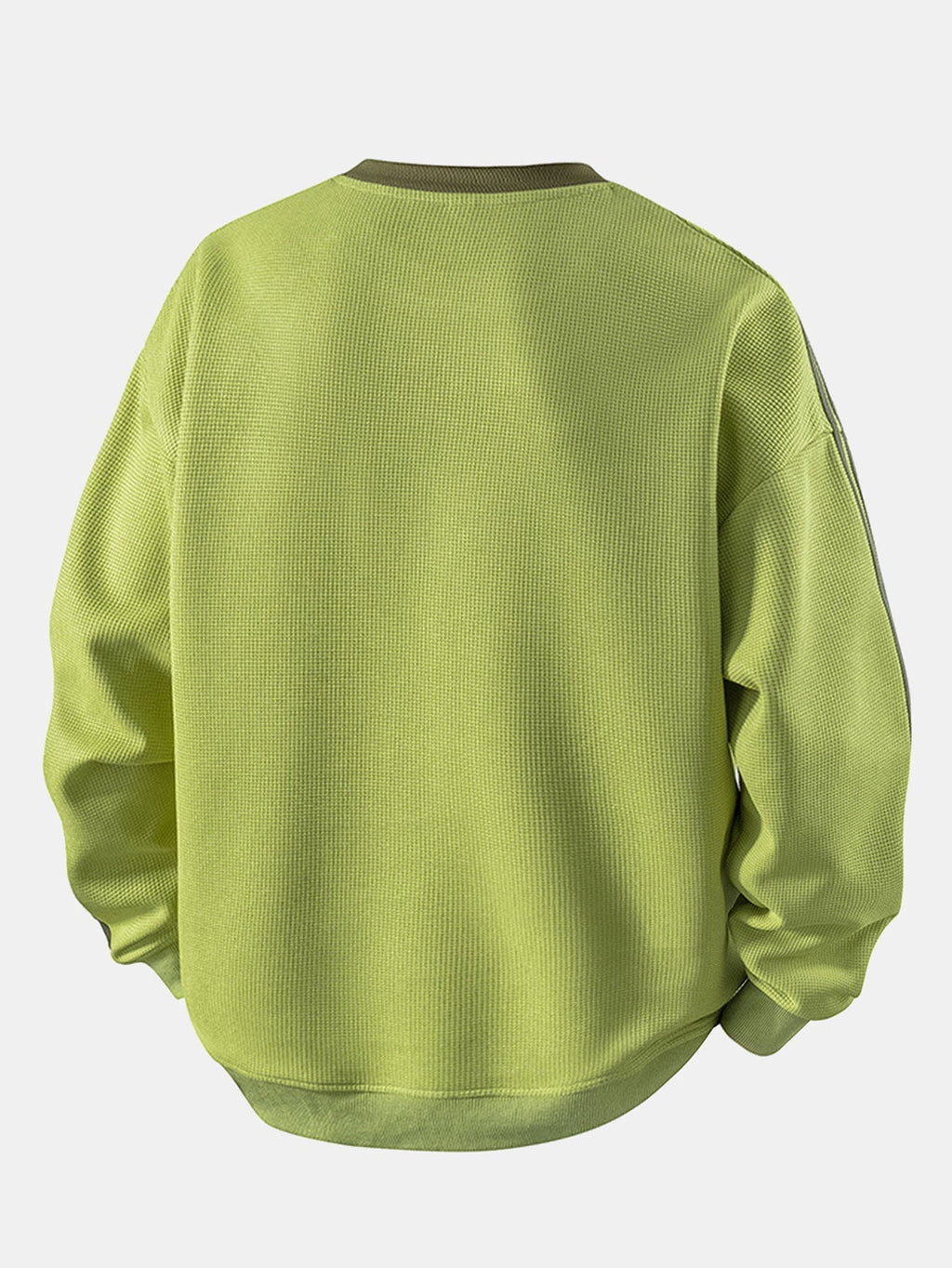 Men's Striped Waffle Crew Neck Sweatshirt