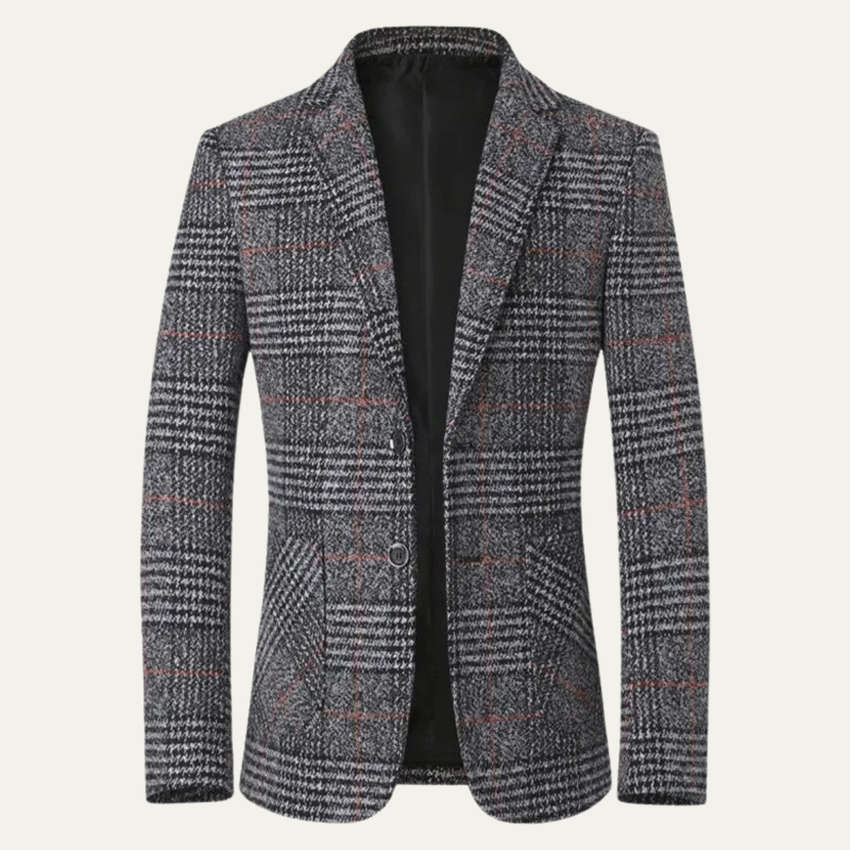 Men's Slim-Fit Check Tweed-Style Blazer