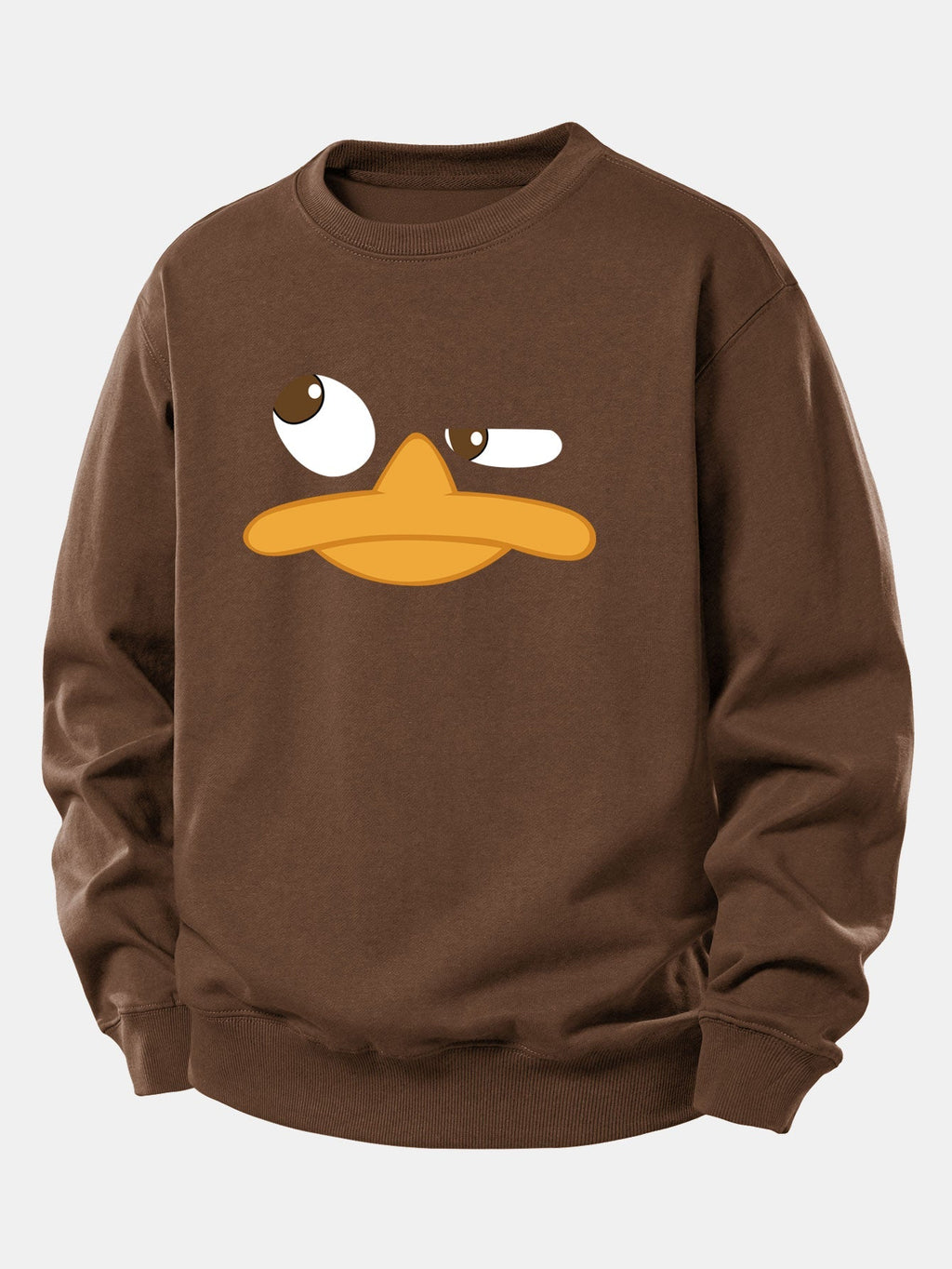 Men's Cartoon Duck Face Graphic Sweatshirt