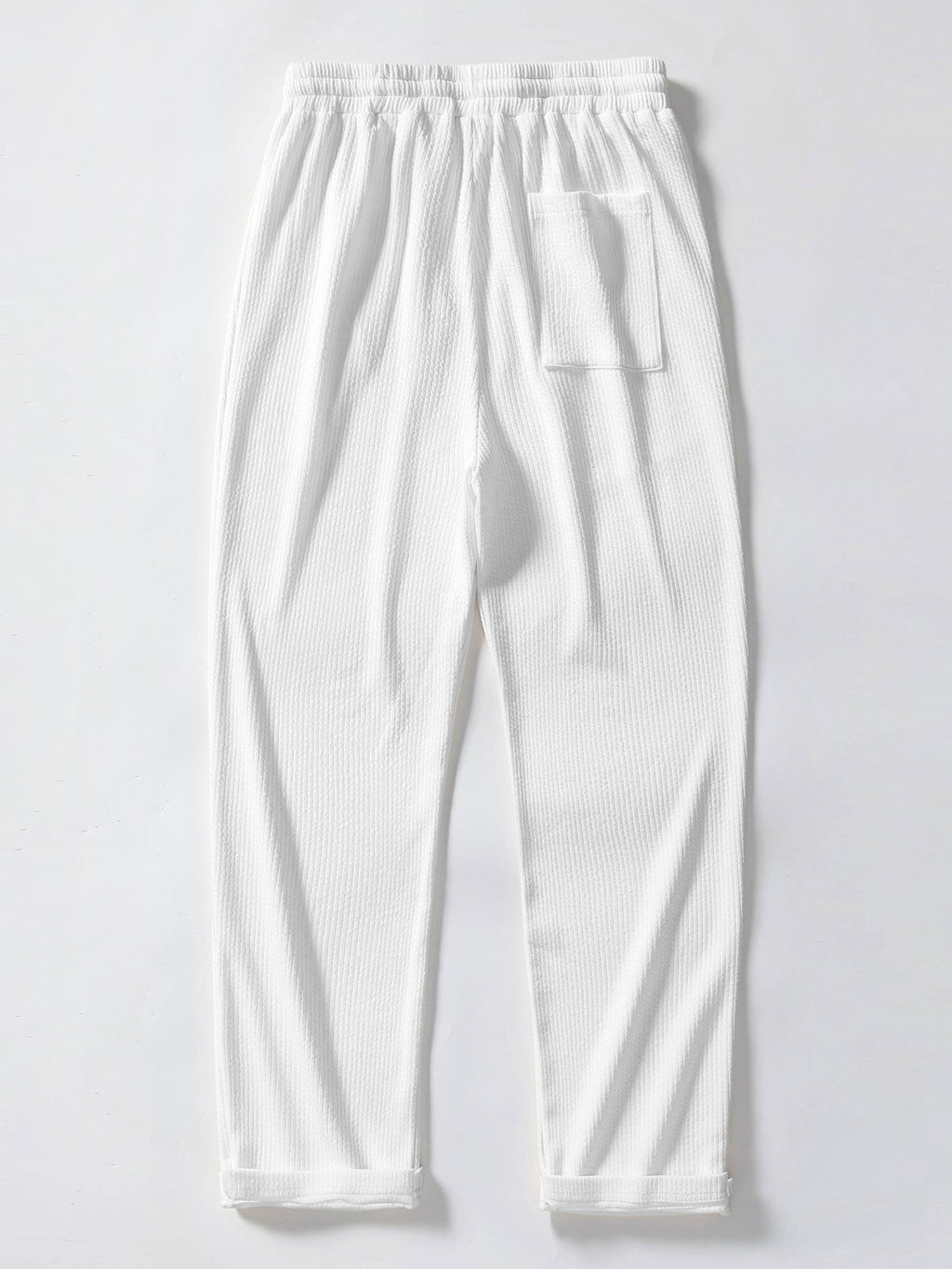 Men's Knitted Button-Up Shirt and Straight-Leg Trousers Set