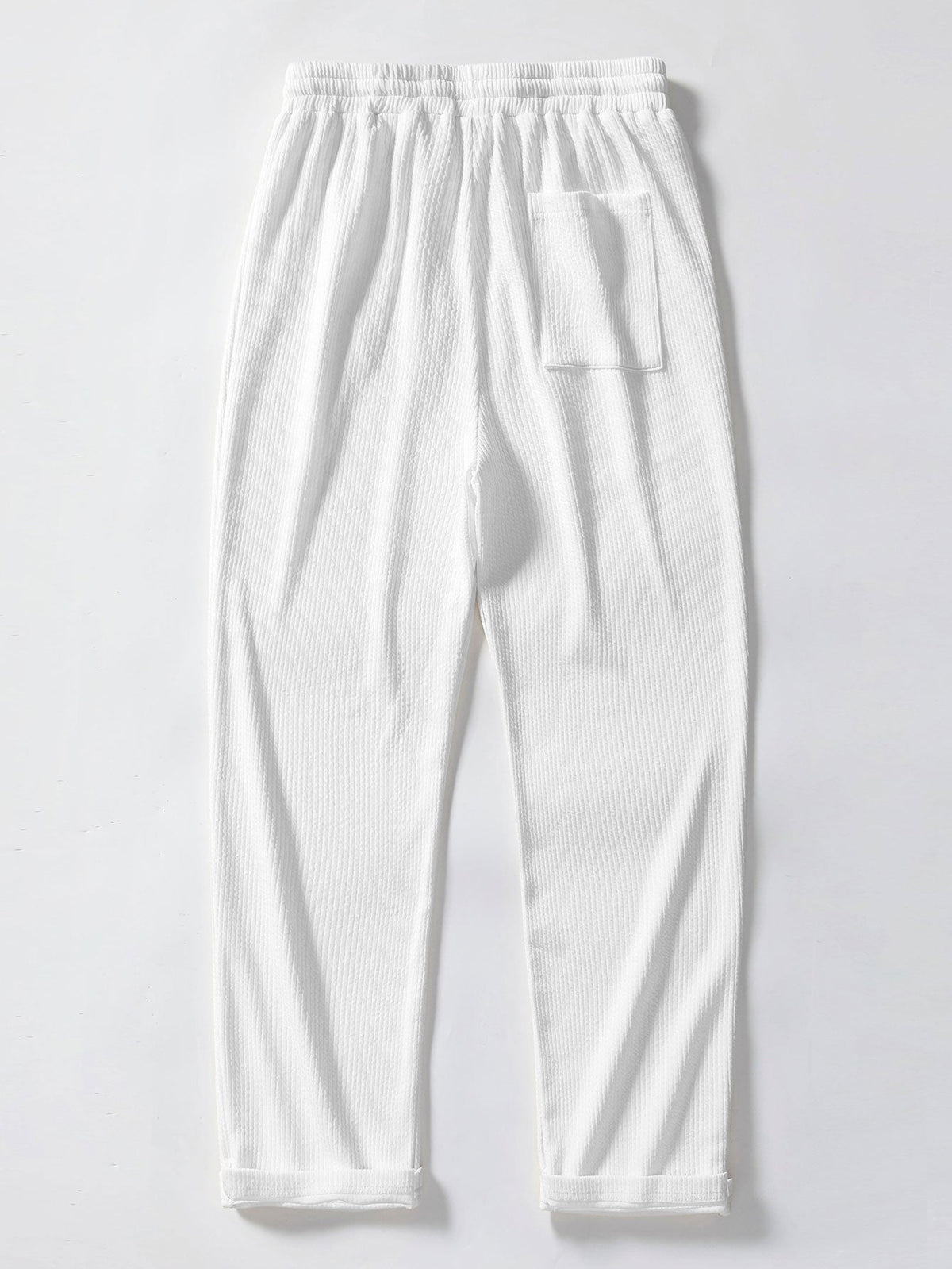 Men's Knitted Button-Up Shirt and Straight-Leg Trousers Set