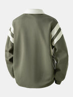 Men's Cotton Blend Quarter-Zip Polo Sweatshirt