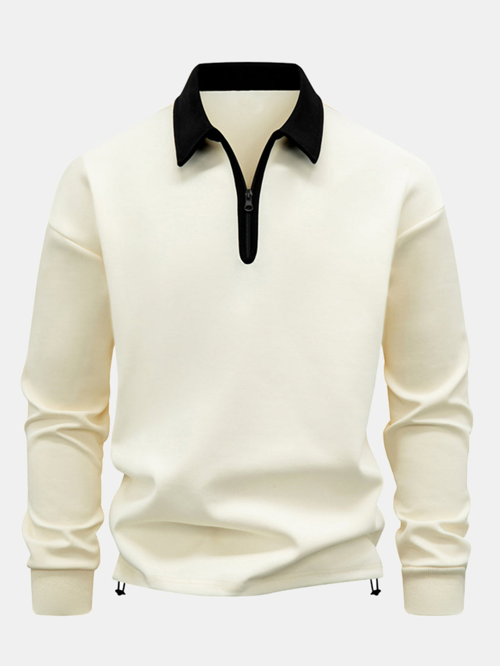 Men's Relaxed Fit Quarter-Zip Polo Sweatshirt