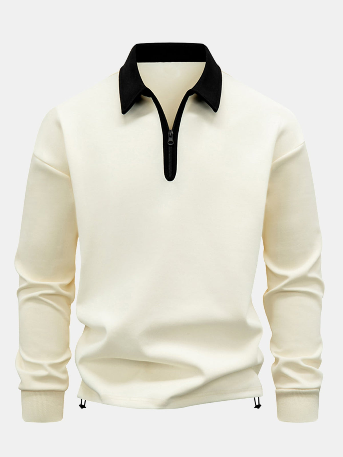 Men's Relaxed Fit Quarter-Zip Polo Sweatshirt
