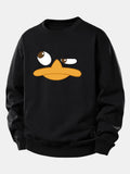 Men's Cartoon Duck Face Graphic Sweatshirt