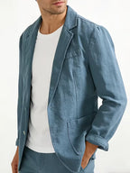 Men's Single-Breasted Blazer with Notch Lapel