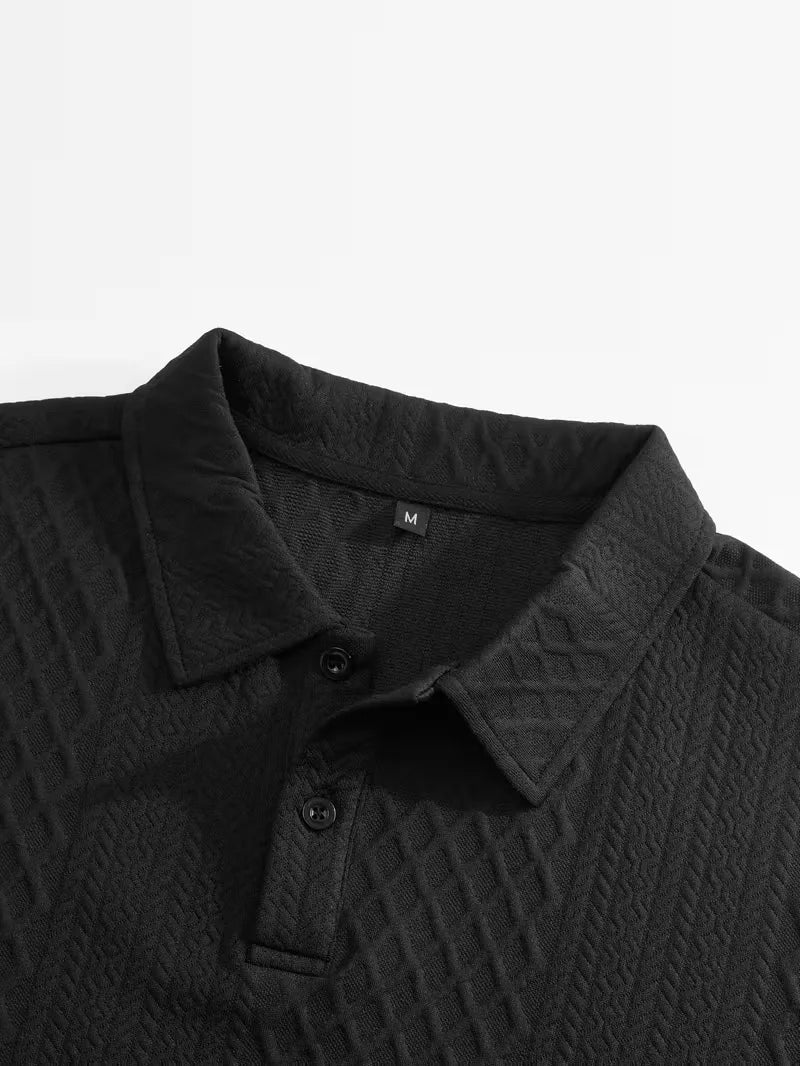 Men's Jacquard Polo and Trouser Lounge Set