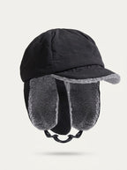 Men's Fleece-Lined Winter Bomber Hat – Ear-Protective Outdoor Cold-Weather
