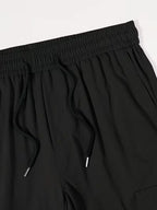 Men's Straight-Leg Cargo Trousers in Black