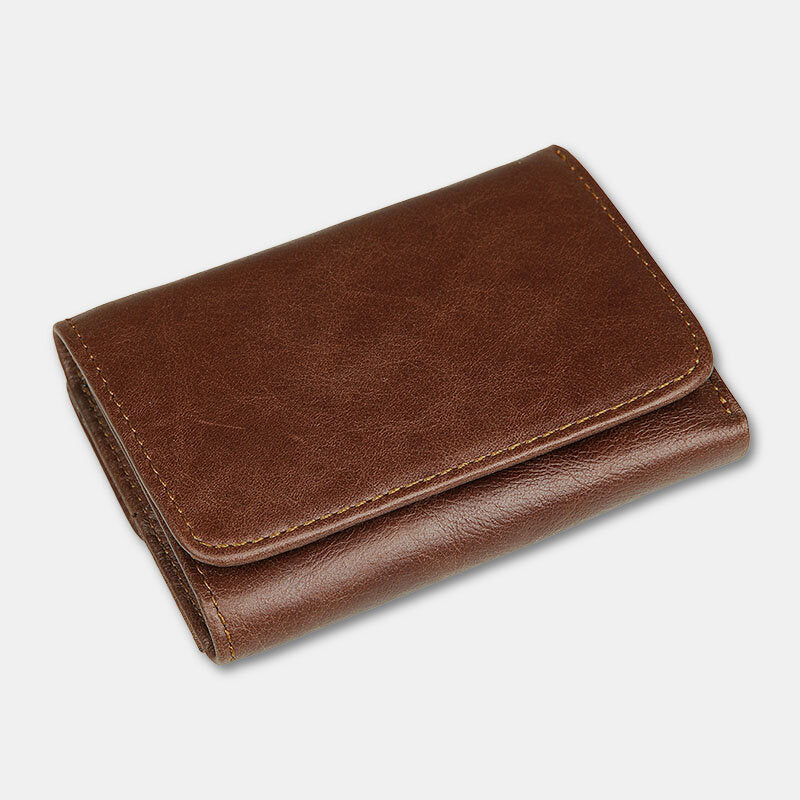 Men's leather-look RFID Trifold Wallet – Vintage Compact Card Holder