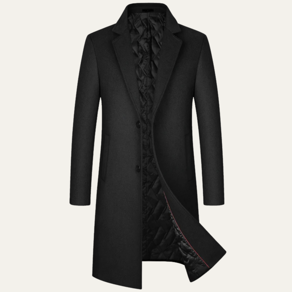 Men's Long Smart Winter Coat – Minimalist Tailored Cut