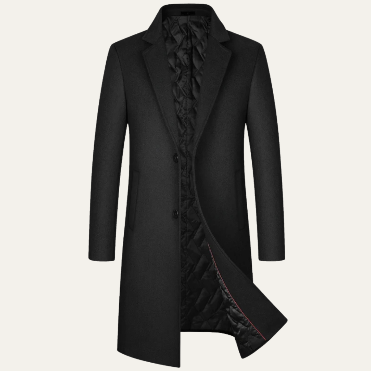 Men's Long Smart Winter Coat – Minimalist Tailored Cut