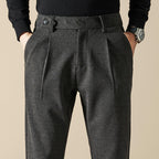 Men's Wool-Blend Trousers with Double Pleats