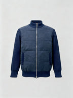 Men's Bomber Jacket with Patchwork Design
