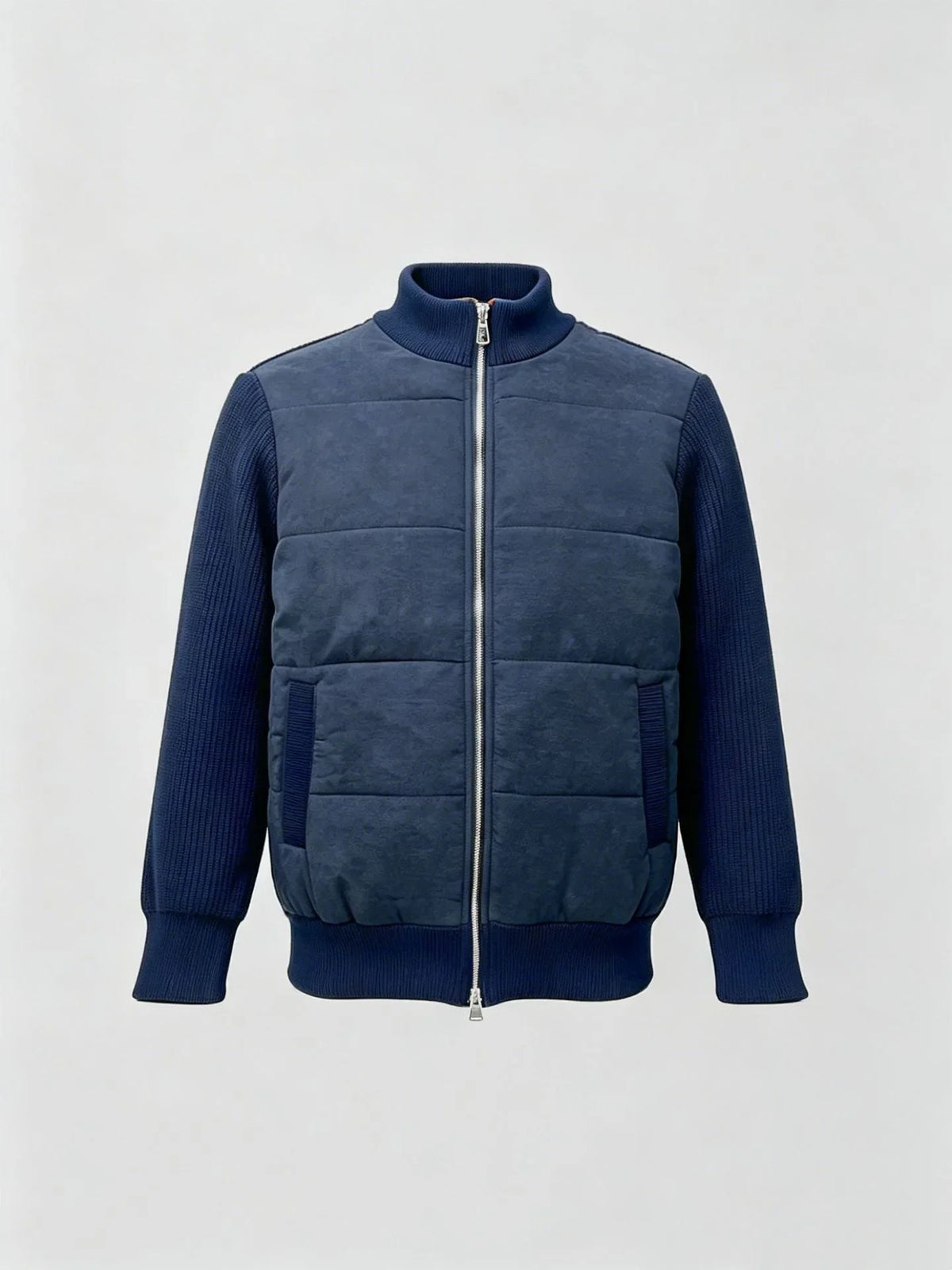 Men's Bomber Jacket with Patchwork Design