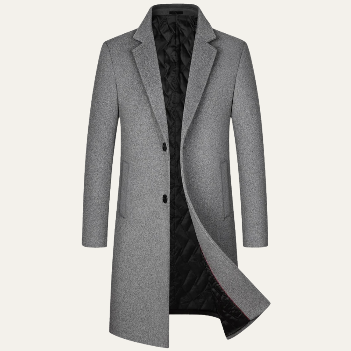 Men's Long Smart Winter Coat – Minimalist Tailored Cut