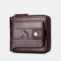 Men's RFID leather-look Wallet – Vintage Zip-Around Bifold