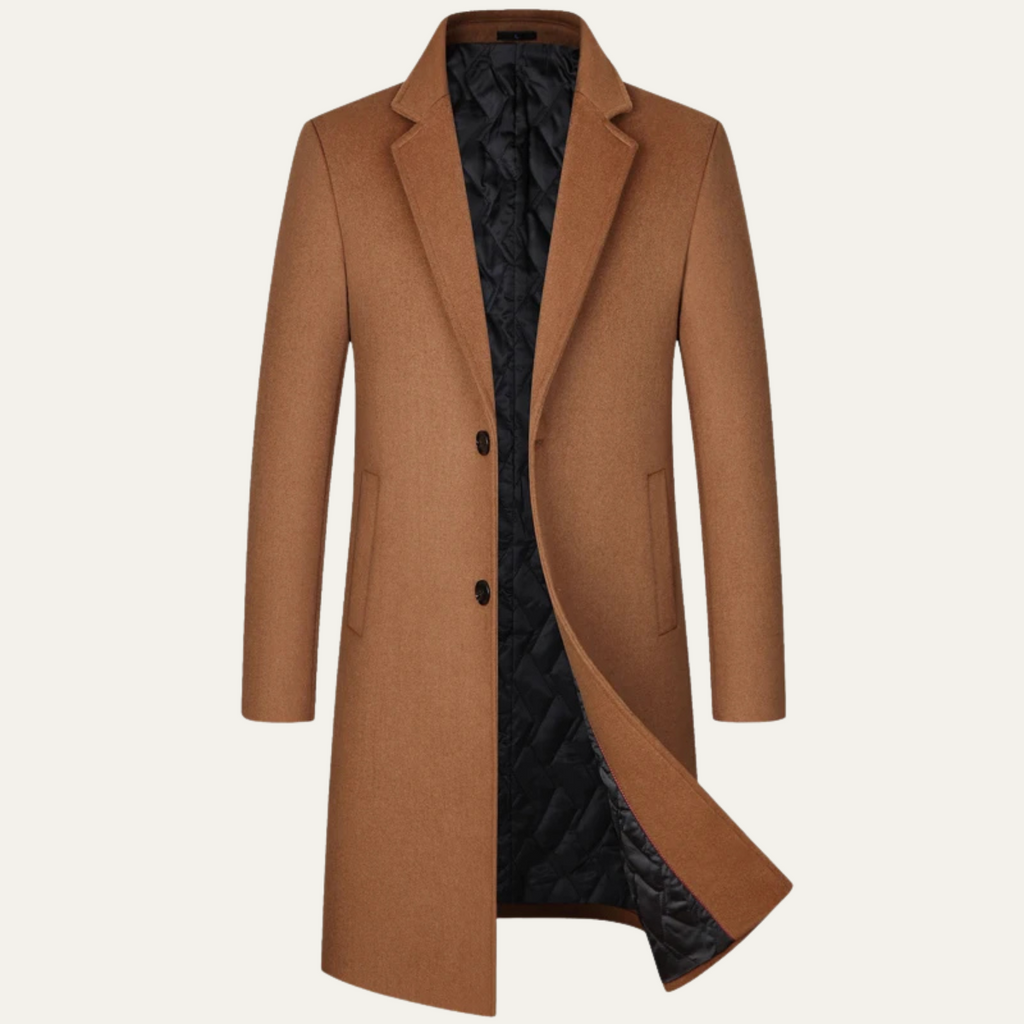 Men's Long Smart Winter Coat – Minimalist Tailored Cut
