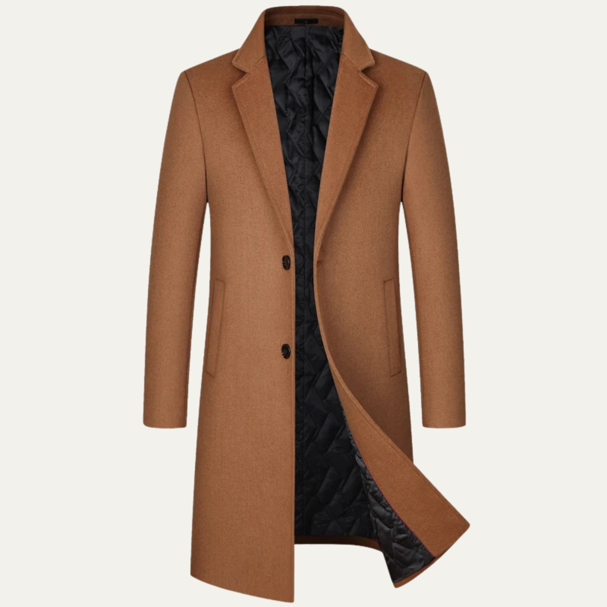Men's Long Smart Winter Coat – Minimalist Tailored Cut