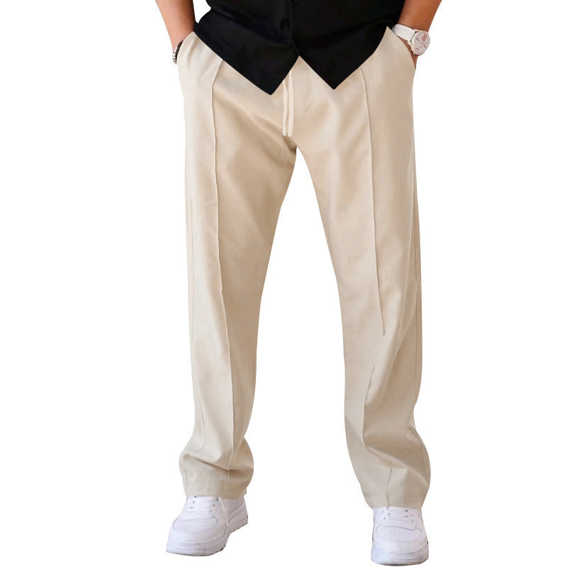 Men's Pleated Wide-Leg Trousers – Lightweight Relaxed Pants