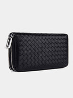 Men's leather-look RFID Wallet – Large-Capacity Double-Zip Organiser
