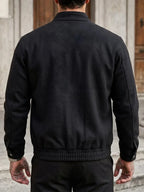Men's Bomber Jacket with Collared Neckline