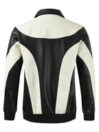 Men's Colour-Block Faux Leather Jacket