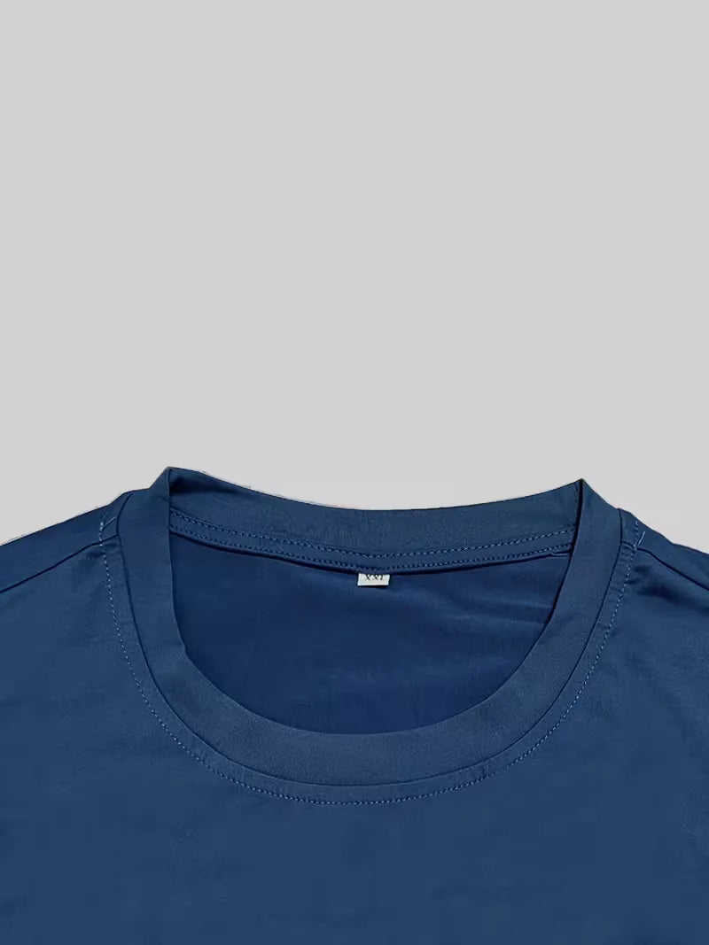 Men's Crew-Neck Longsleeve with Script Sleeve Print