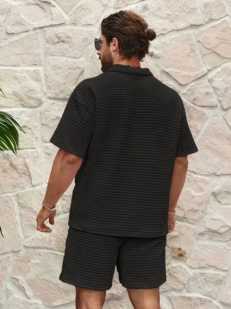 Men's Textured Top and Shorts Co-Ord