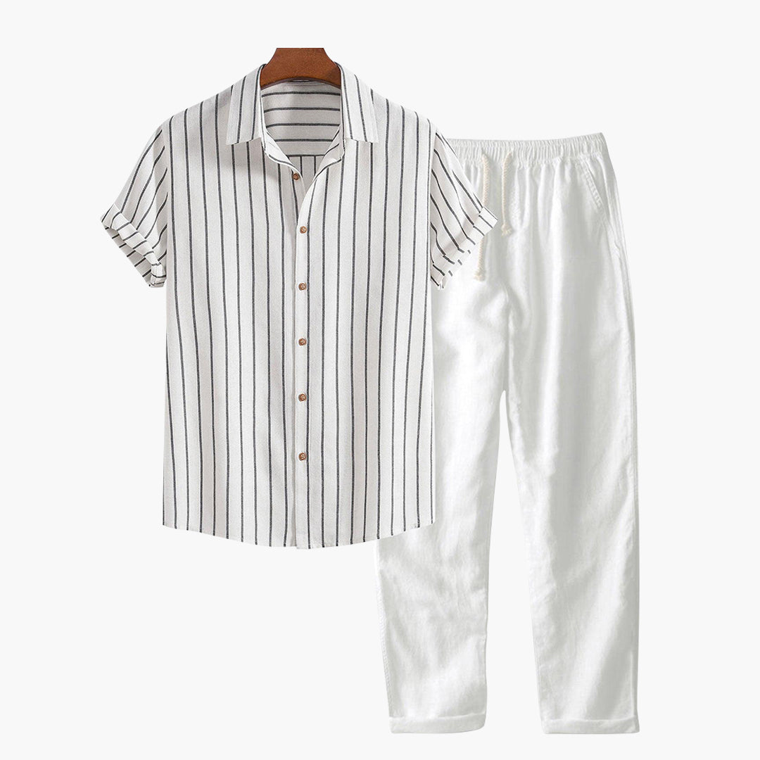 Men's Two-Tone Short Sleeve Co-Ord Set