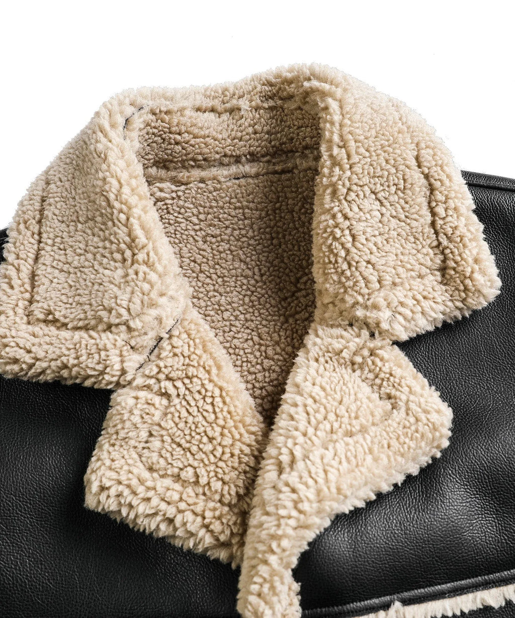 Men's Bomber Jacket with Faux Shearling