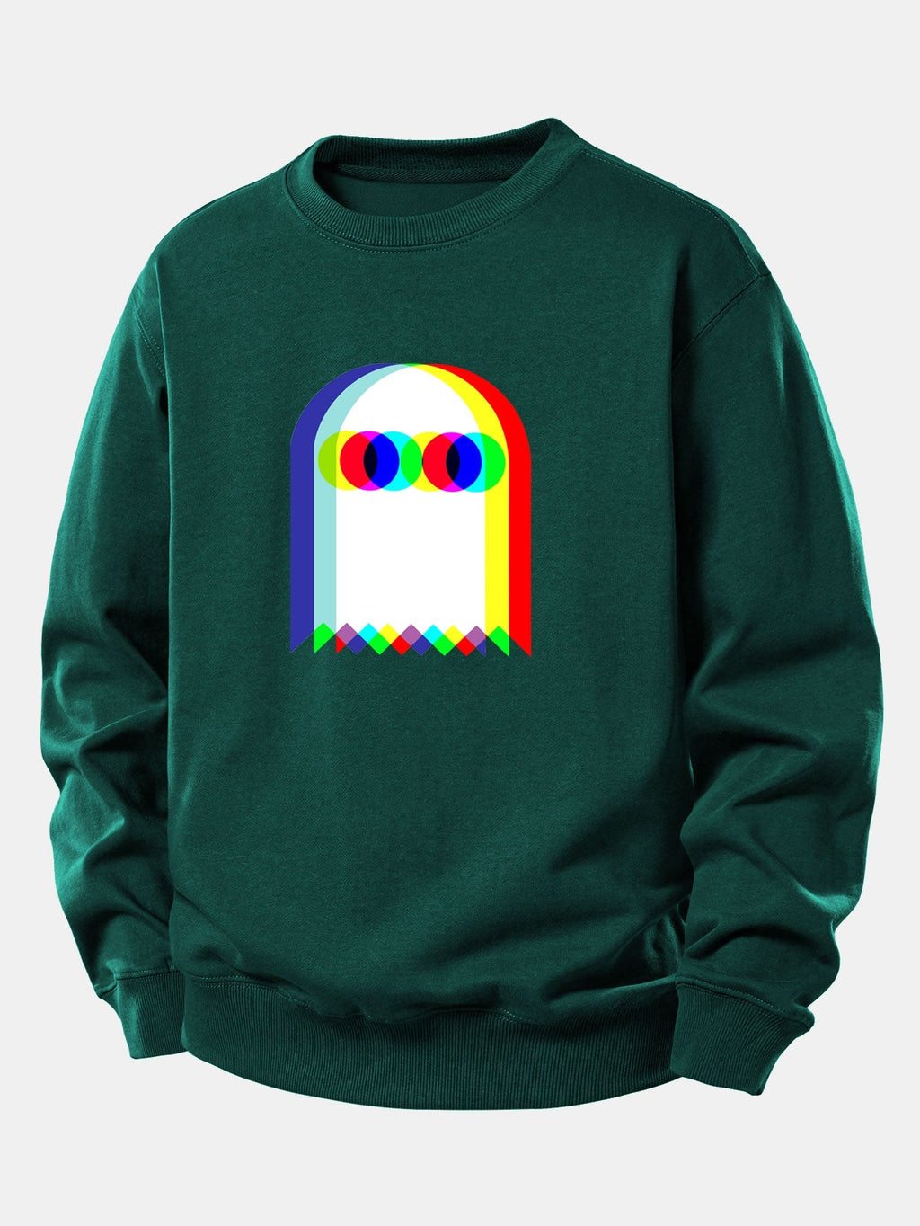 Men's Relaxed Fit Graphic Sweatshirt – Playful Printed Crew Neck Pullover