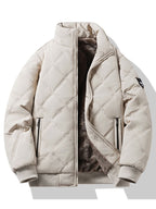 Men's Faux Fur-Lined Quilted Winter Jacket