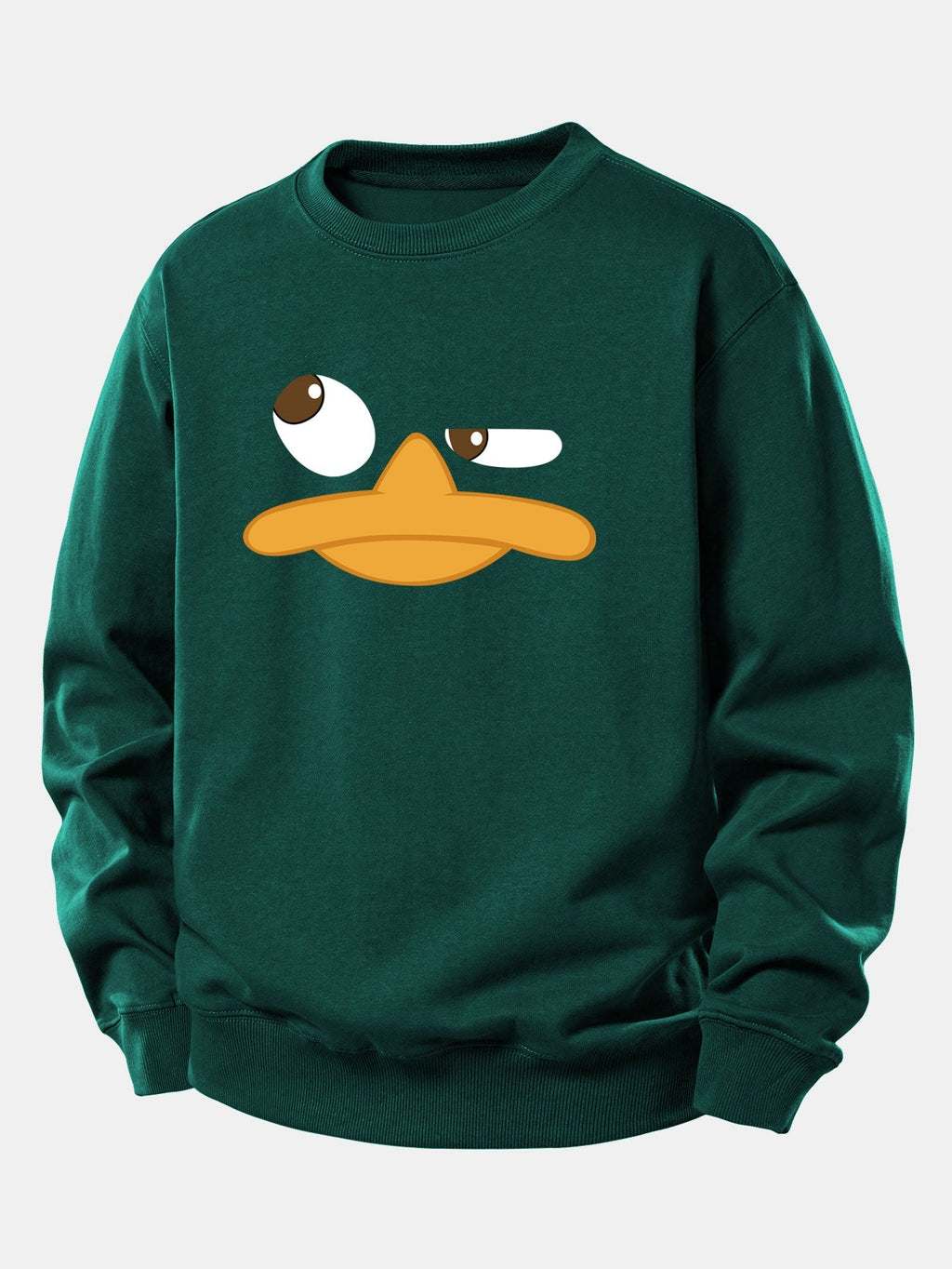 Men's Cartoon Duck Face Graphic Sweatshirt