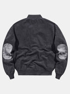 Men's Ribbed Corduroy Bomber Jacket with Zip Front