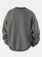 Men's Striped Waffle Crew Neck Sweatshirt
