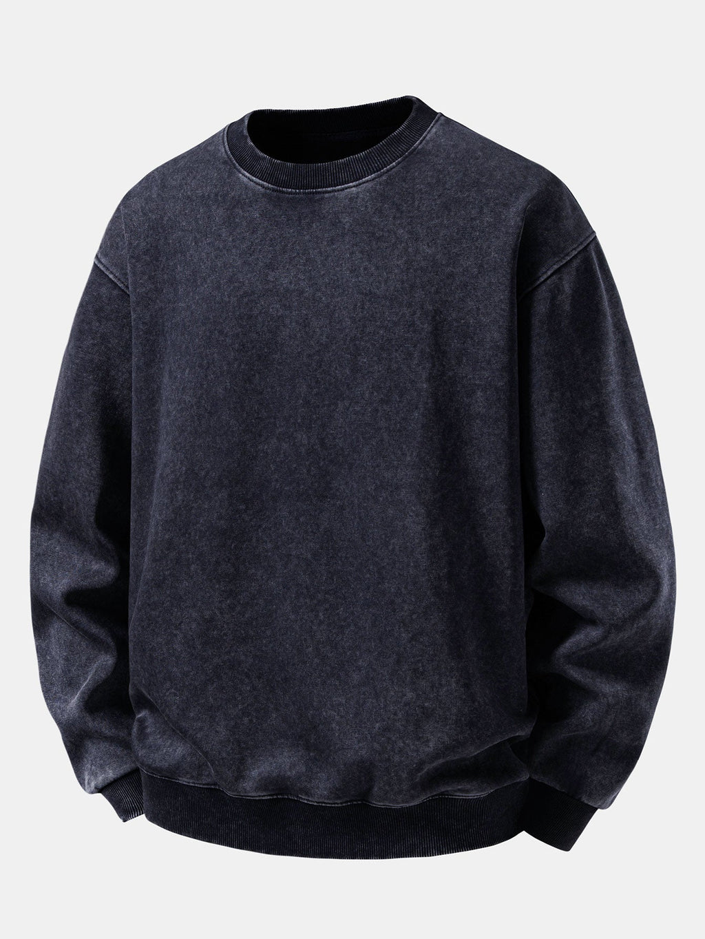 Men's Vintage Washed Cotton Crew Neck Sweatshirt