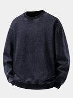 Men's Vintage Washed Cotton Crew Neck Sweatshirt