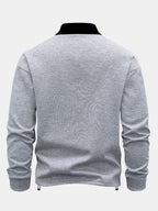 Men's Relaxed Fit Quarter-Zip Polo Sweatshirt