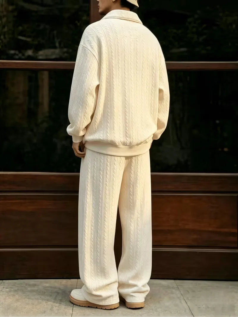 Men's Lounge Set in Cable Knit